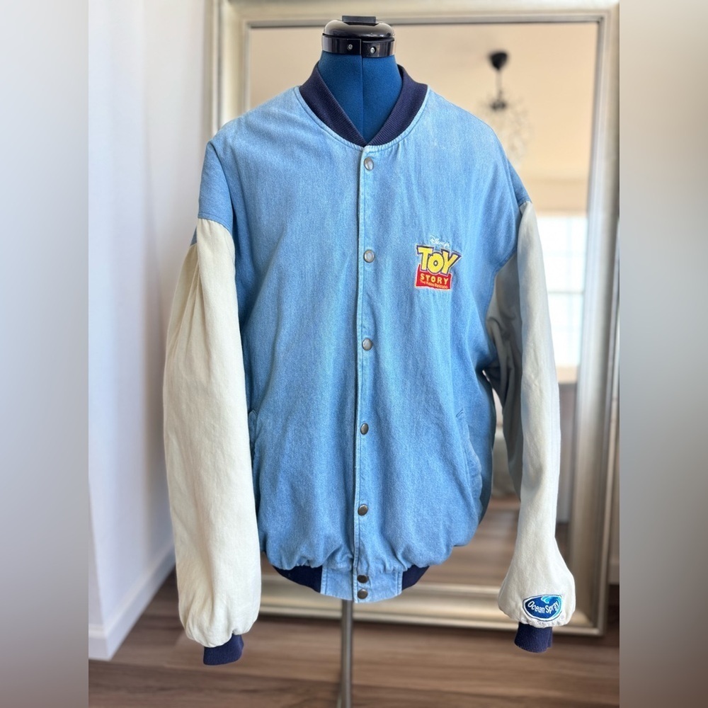 Vintage 90s Toy Story Varsity Bomber Jacket Distressed